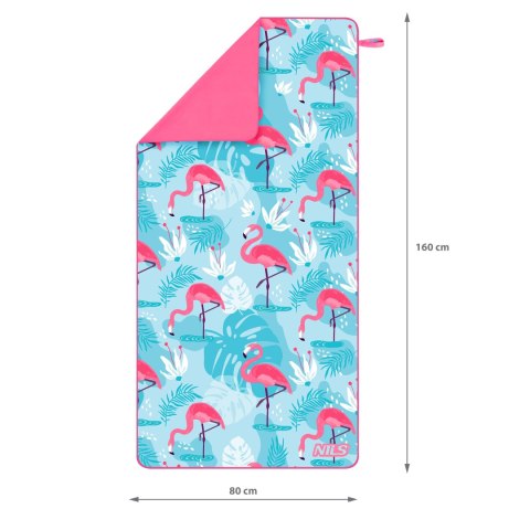 NCR14 FLAMINGI RĘCZNIK Z MIKROFIBRY 160X80 cm NILS