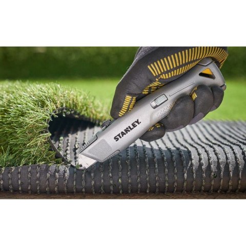 NÓŻ HEAVY DUTY OSTRZE TRAPEZ CHOWANE METALOWY SREBRNY