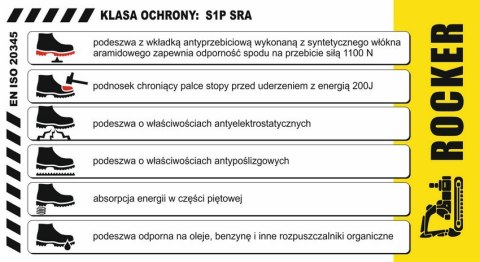 PÓŁBUTY BEZPIECZNE VERDE S1P SRA ROZMIAR 44