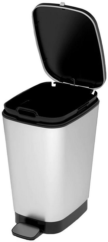 KOSZ NA ŚMIECI CURVER, Z PEDAŁEM 45L - METALIZOWANY