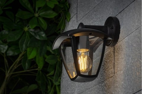 LAMPA OGRODOWA MARINA-AD KINKIET PROSTY DOLNY, CZARNA