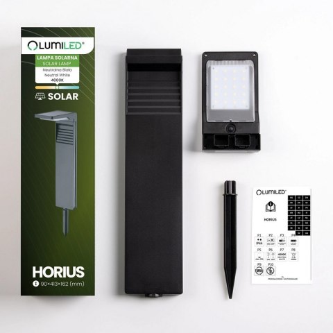 LAMPA SOLARNA SŁUPEK WBIJANY HORIUS 4000K