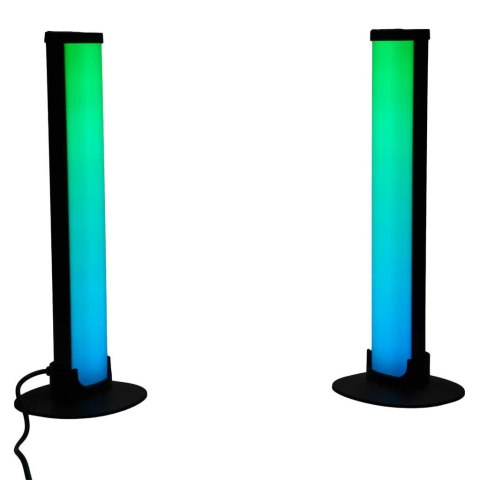 Lampka na biurko LED gamingowa RGB kolumny słupki na pilot zestaw 2 sztuki