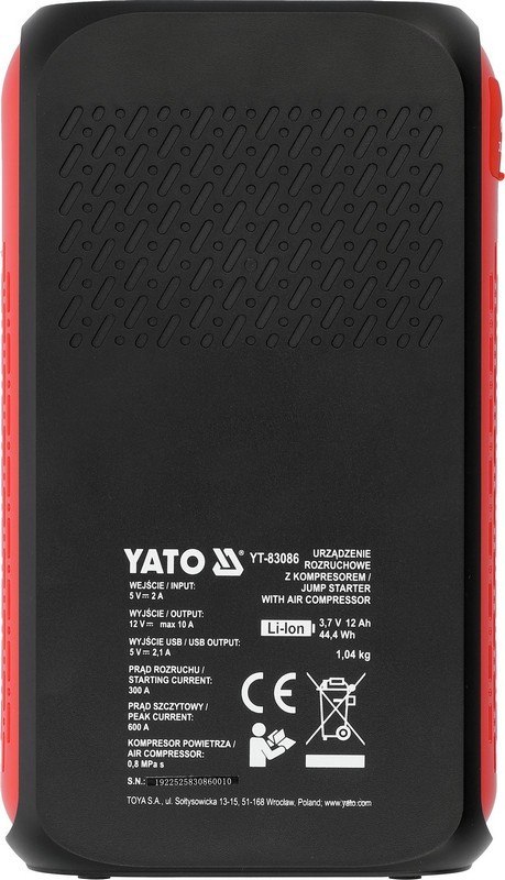 URZĄDZENIE ROZRUCHOWE Z KOMPRESOREM 12000 MAH