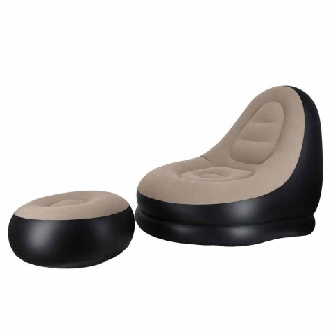 Fotel z podnóżkiem wypoczynkowy dmuchany sofa pufa pompka zestaw 2w1