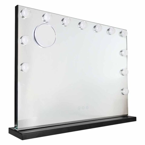 Lusterko do makijażu LED z 15 żarówkami kosmetyczne zoom x10 regulacja jasności