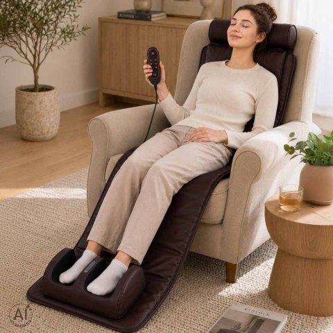 Masażer pleców ciała mata masująca z pilotem Shiatsu podgrzewanie masaż nóg