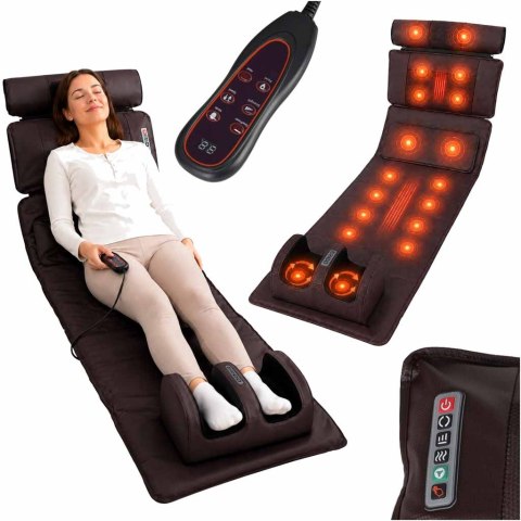 Masażer pleców ciała mata masująca z pilotem Shiatsu podgrzewanie masaż nóg