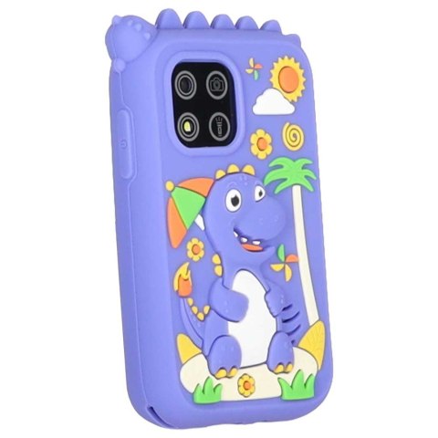 Telefon smartfon dla dzieci aparat kamera karta 8GB niebieski dinozaur