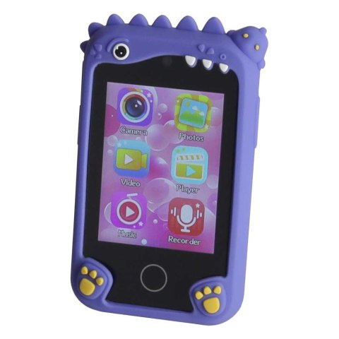 Telefon smartfon dla dzieci aparat kamera karta 8GB niebieski dinozaur