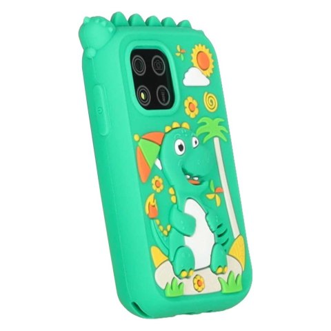 Telefon smartfon dla dzieci aparat kamera karta 8GB zielony dinozaur