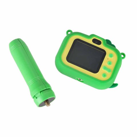 Aparat fotograficzny cyfrowy dla dzieci na statywie dinozaur zielony 8GB
