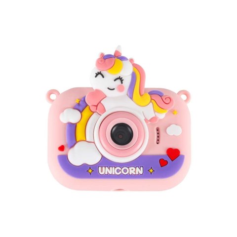 Aparat fotograficzny cyfrowy dla dzieci na statywie jednorożec różowy 8GB