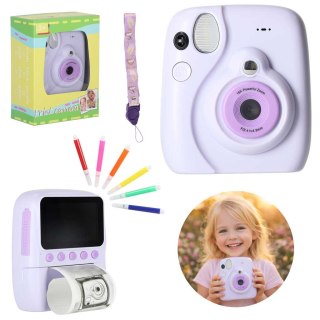 Aparat fotograficzny cyfrowy natychmiastowy 16x wkłady mazaki fioletowy 8GB