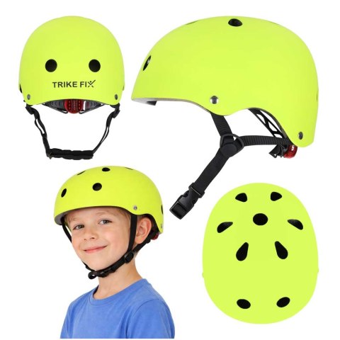Kask rowerowy dla dziecka Trike Fix dziecięcy regulowany LED S 48-54cm zielony jasny