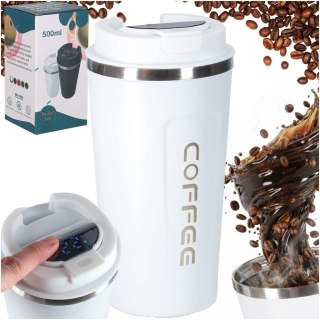 Kubek podróżny LED z ustnikiem 500ml biały