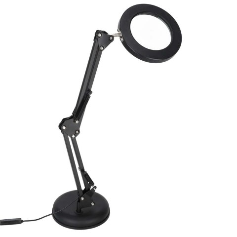 Lampka na biurko biurkowa LED z lupą szkło powiększające obrotowy wysięgnik 2 sposoby mocowania