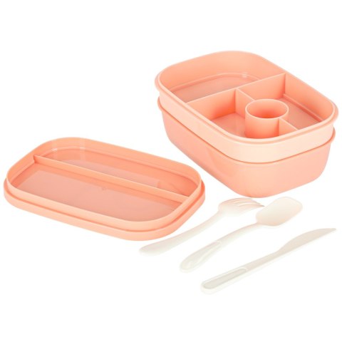 Lunch box śniadaniówka pudełko śniadaniowe z przegródkami dzielone 1900ml pomarańczowe
