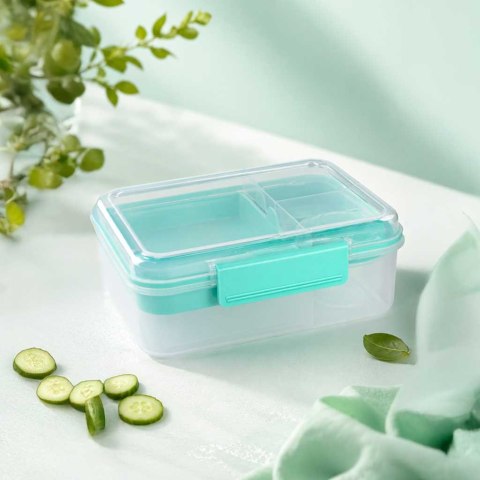 Lunch box śniadaniówka pudełko śniadaniowe z przegródkami dzielone 2200ml miętowe