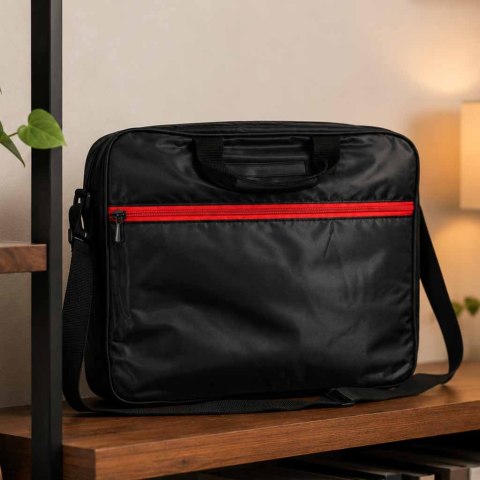 Torba na laptopa 15,6 cali na ramię z paskiem teczka biznesowa damska męska czarna
