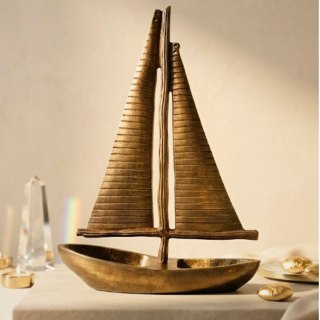 Model Jachtu Złoty Aluminium Wysokość 38cm - N-3670