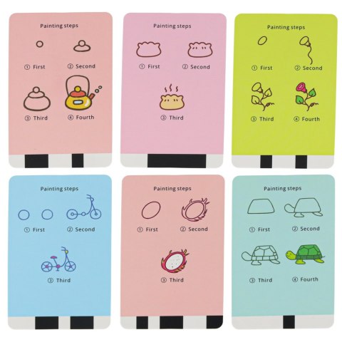 Zabawka interaktywna robot nauka rysowania fiszki kolorowe mazaki niebieski