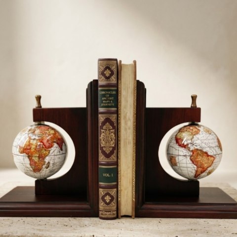 Bookend Podpórki do Książek Globusy - Prezent dla Podróżnika - NC2677C