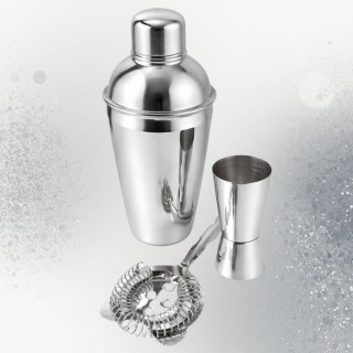Zestaw Barmański- 3 elementy Shaker Jiger Strainer - BS48171