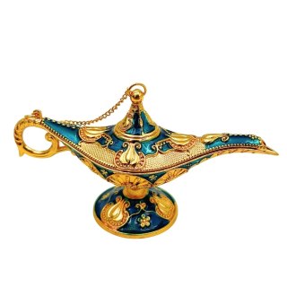 Dekoracyjna Lampa Alladyna Metalowa Granatowo-Złota 12cm - LAB12