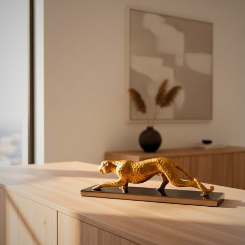 Elegancka Figura Dekoracyjna Lampart Złoty 42cm Glamour Loft Prezent