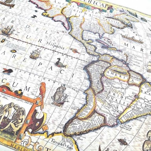 Mapa Ameryki 1628r. - J. Hondius Reprint - M1628