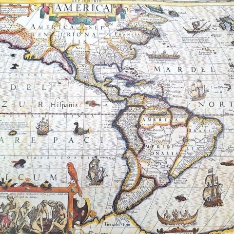 Mapa Ameryki 1628r. - J. Hondius Reprint - M1628