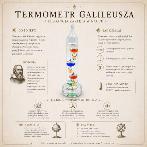 Termometr Galileusza Galileo - Prezent Naukowy - GA10