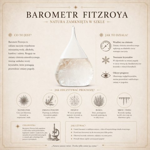 Barometr Burzowy Fitzroya Globus - Dekoracja Biurka Gadżet - BAW11003