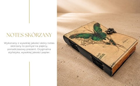 Notes Skórzany Retro Motyl - Skóra Kozia 200 stron - AH20