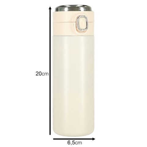Kubek bidon termiczny z ustnikiem termos LED 350ml beżowy