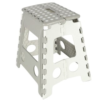 Stołek taboret składany antypoślizgowy wysoki 39,5 cm jasny szary
