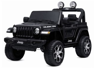Auto na Akumulator Jeep Rubicon Światła LED MP3 Pilot 4x4 Czarny