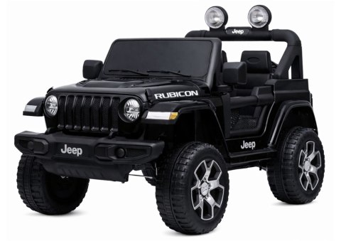 Auto na Akumulator Jeep Rubicon Światła LED MP3 Pilot 4x4 Czarny