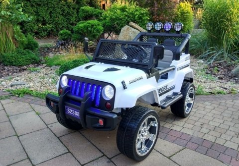Auto na Akumulator S2388 Pilot Światła LED Radio Jeep Biały 4x45W