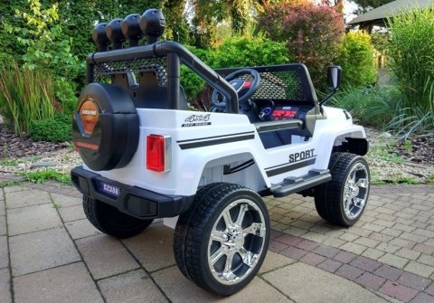 Auto na Akumulator S2388 Pilot Światła LED Radio Jeep Biały 4x45W