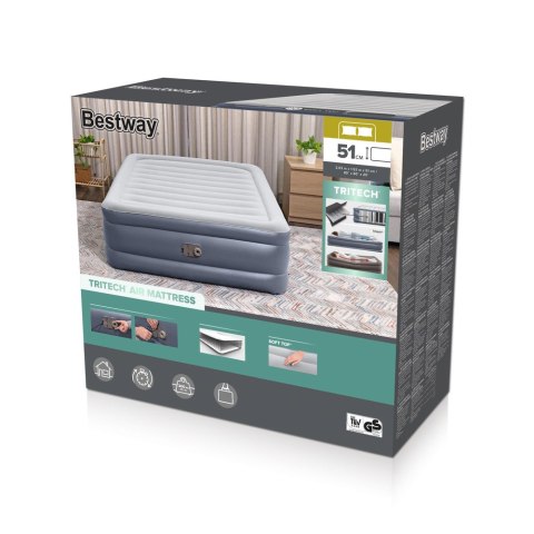Dmuchany Materac Dwuosobowy Turystyczny 203 x 152 x 51 cm Bestway 6713I