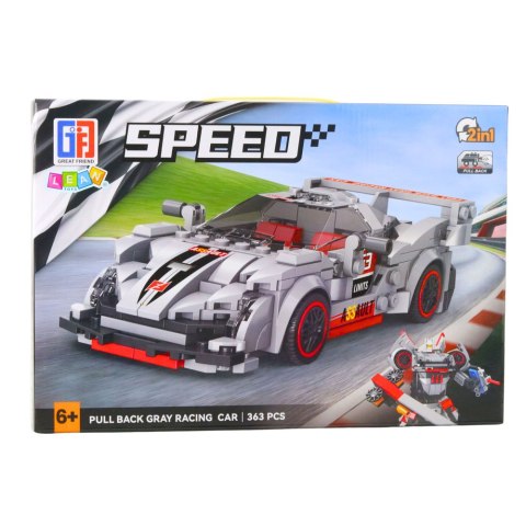 Klocki Konstrukcyjne Auto Sportowe Robot 2w1 Szary 363 el.