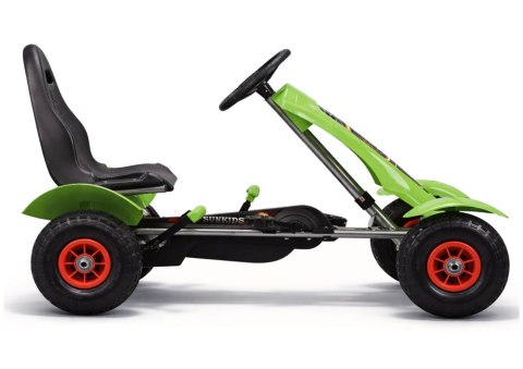 Sportowy Gokart Na Pedały F618 Pomowane Koła Obciążenie 50kg Zielony