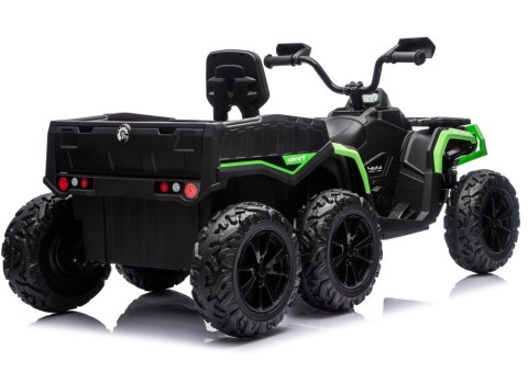 Quad Na Akumulator ATV 6 Kół Z Przyczepką JC606 24V 4x4 Zielony