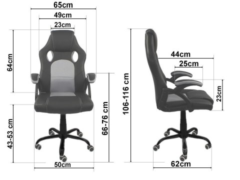 .Fotel obrotowy do biurka CARRERA M ALCANTARA BLACK + RED