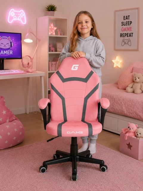 Fotel obrotowy do biurka MARIO ALCANTARA PINK + GREY