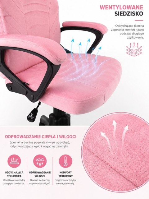 Fotel obrotowy do biurka MARIO ALCANTARA PINK + WHITE