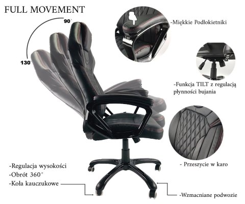 Fotel obrotowy do biurka SPIDER GREY ALCANTARA