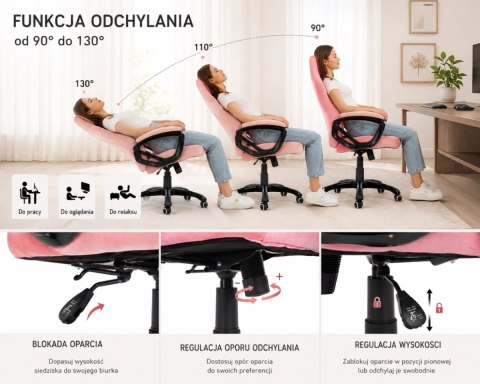 Fotel obrotowy do biurka SPIDER PINK ALCANTARA